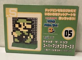 Taito Puzzle game Set Pin Panel Tomytec toy Super Marion Bros Nes vintage Luigi