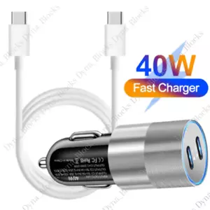 40W Fast Car Charger USB-C Type C Cable For iPhone 15 Pro Max Plus iPad Samsung - Picture 1 of 17