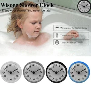 Ducha Baño Baño Cocina Silicona Reloj de Pared con Taza Impermeable Bonito - Imagen 1 de 15