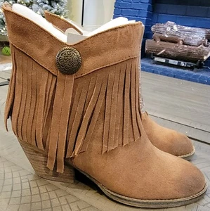 Botas de tacón de gamuza para mujer SBICCA colección vintage talla 7,5 tostadas/marrones NUEVAS - Imagen 1 de 16
