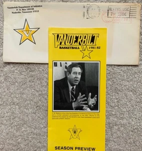 1981 Vanderbilt Commodores Vintage NCAA Basketball Umschlag Zeitplan Vorschau SEC - Bild 1 von 4