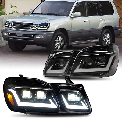 L+R 2pcs Full LED Head Lights For Lexus LX470 1998-2007 DRL Projector Lamps - Imagem 1 de 4