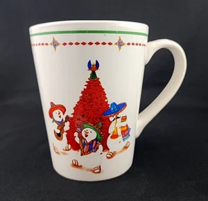 Taza de mercado navideño muñecos de nieve Navidad occidental 14 oz. - Imagen 1 de 5