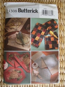 Butterick B4308 Sewing Pattern Table Runners 42" 56" 72" Placemats Napkins Uncut - Picture 1 of 2