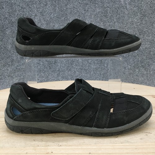 Scarpe Clarks Collection donna 7 M ballerine slip on pelle nera gancio e passante