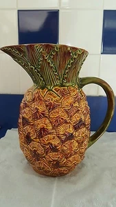 HANDMADE CERAMIC BEVERAGE PITCHER PINEAPPLE DESIGN. - Picture 1 of 5