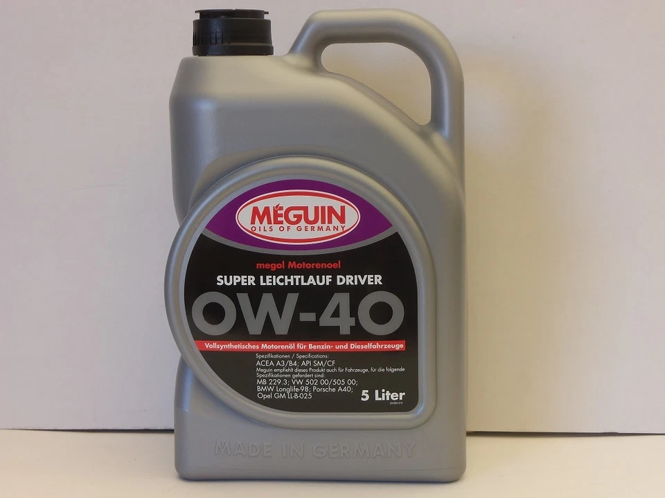 Aceite de motor 7,78 €/l Meguin Megol funcionamiento súper ligero Driver SAE 0W-40 5 Ltr