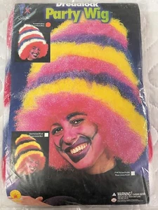 NOS Rubies's Dreadlock Party Wig Pink, Yellow & Purple Adult Unisex - Picture 1 of 2