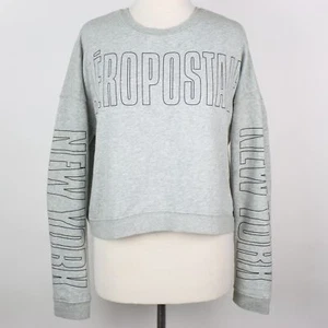 Sudadera corta Aeropostale para mujer mediana con estampado de palabras New York - Imagen 1 de 7