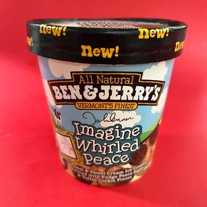2008 BEN JERRY'S John Lennon IMAGINE WHIRLED PEACE Eis LEERER PINT Becher - RAR - Bild 1 von 11