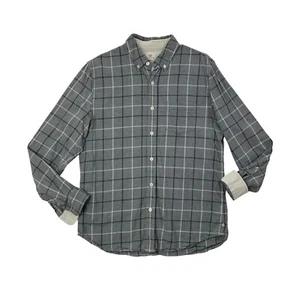 AG Adriano Goldschmied Shirt Men S Small Grey White Plaid Button Down Cotton - Picture 1 of 9