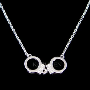 Beweglich Handschellen mit Swarovski Kristall Unartige Kostüm Halskette - Bild 1 von 1