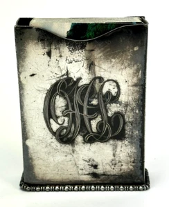 Interesting Victor Silver Co. Quadruple Plate Playing Cards Holder "HI" #6001. - Picture 1 of 9