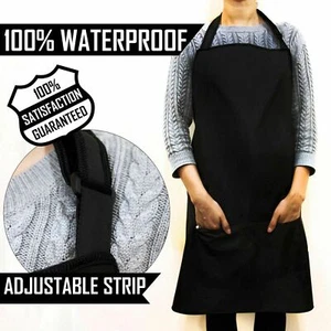 Waterproof Apron in Black One Size Fits All Unisex Work Wear Barber/Hairdresser - Picture 1 of 1