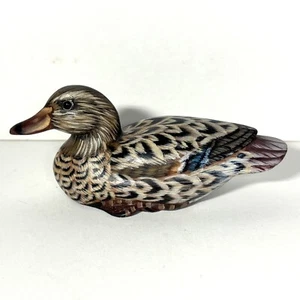 Small Sitting Mallard Hen Duck Decoy Figurine 4.5” - Picture 1 of 5