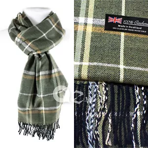 Mens Womens Winter Warm SCOTLAND Made 100% CASHMERE Scarf Scarves Plaid Wool - Picture 1 of 67