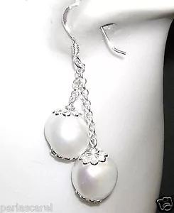 Pendenti Lunghi Argento di Legge 925 E 4 Perle Coltivate 11 MM - Foto 1 di 2