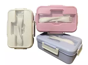 7 Tassen Bento Brotdose Auslaufsicher Lebensmittelqualität Mikrowellengeeignet mit Gabel und Löffel - Bild 1 von 27