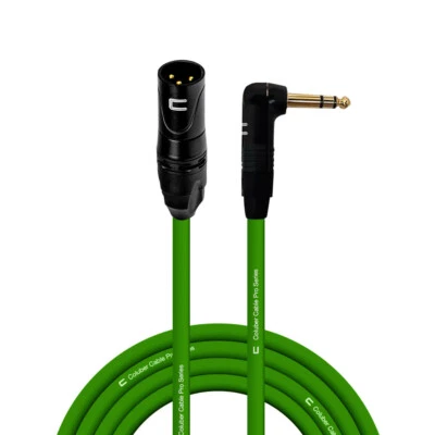 Cable personalizado de micrófono estéreo equilibrado TRS de 3 pines XLR macho a ángulo recto de 1/4" Foto 1 de 4