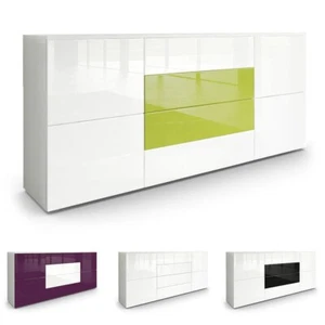 Sideboard Anrichte Schrank Kommode Rova Weiß matt Hochglanz Holzoptik - Bild 1 von 50