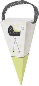 Baby Shower Cone Favor Box Paper Stroller Fun 6 Pack 4.25" x 2.25" Baby Shower - Picture 1 of 1