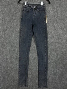 One Teaspoon Dixies Womens Size 6 High Rise Skinny Jeans Black Denim Stretch - Picture 1 of 18