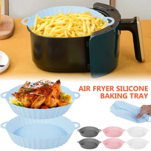 2Pcs Air Fryer Silicone Pot Reusable Air Fryer Silicone Liner Heat parJX - Picture 1 of 24