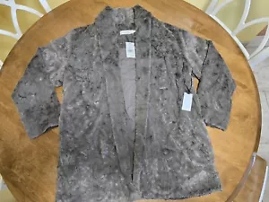 ASTR The Label Jacket Womens Large Grey Coat No Closure Soft Fuzzy W/Pockets NWT - Picture 1 of 12