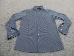 Eton Shirt Mens 16.5 42 Blue Button Preppy Casual 4 Way Stretch Formal A2 - Picture 1 of 10