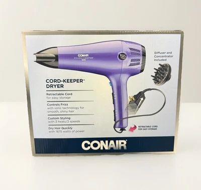 Conair Cord Keeper Retractable Cord Hair Dryer New - Image 1 of 2