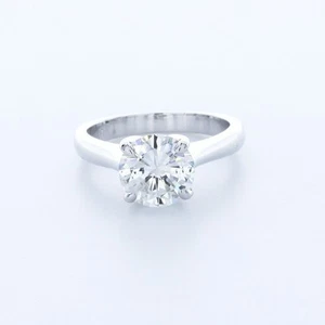 Klassischer Solitärring 2,5 KT ZERTIFIZIERTER NATÜRLICHER DIAMANT E/VS1 RUNDSCHLIFF 18 K GOLD - Bild 1 von 15
