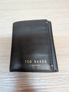 Ted Baker Mens Genuine Black Leather Designer Wallet Bifold Card Holder - Picture 1 of 6
