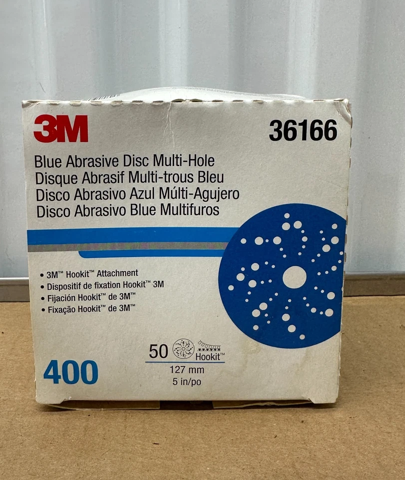 "Discos multiagujeros abrasivos azules 3M 36166-5"" grano 400 (50 quilates)" Foto 1 de 1