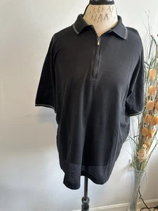 Polo Ermenegildo Zegna Uomo Xl Nera Manica Corta Cotone Leggero - Foto 1 di 8