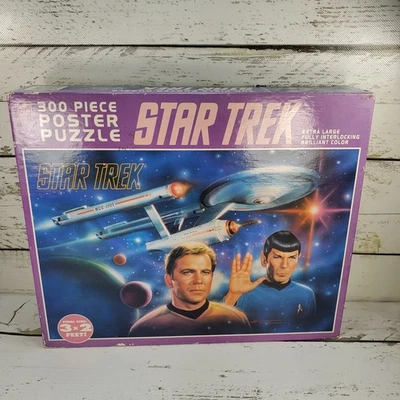 Golden Star Trek Poster Puzzle 300 Pieces 1993 Vintage 3x2 Feet New Sealed - Image 1 of 4