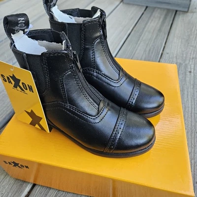 NUEVO EN CAJA SAXON Syntovia Cremallera Paddock Botas NIÑOS NIÑOS Ridding Negro Talla EE. UU. 11 / UE 28 Foto 1 de 4