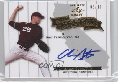 2012 Leaf Ultimate Draft Heading to the Show Gold /10 Chris Stratton Auto - Image 1 of 2