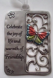 Celebrate Joy of Life Wärme der Freundschaft Schmetterling Metall Weihnachtsschmuck - Bild 1 von 3
