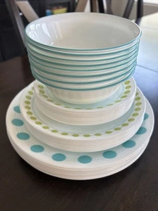 Corelle South Beach Geschirr 8 Gedecke Abendessen Mittagessen Brotteller Schüsseln 33 Teile - Bild 1 von 23