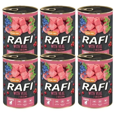 6x400 g DOLINA NOTECI RAFI Nassfutter mit Kalb getreidefrei für Welpen Junior - Bild 1 von 2