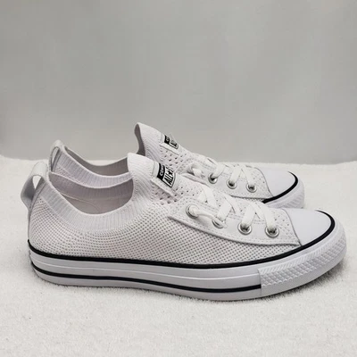 Converse Chuck Taylor All Star tejido costa blanco negro sin cordones para mujer talla 9 Foto 1 de 4