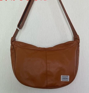 PORTER Yoshida Kaban Freestyle Shoulder Bag Body Bag Crescent Moon Camel Brown - Picture 1 of 12
