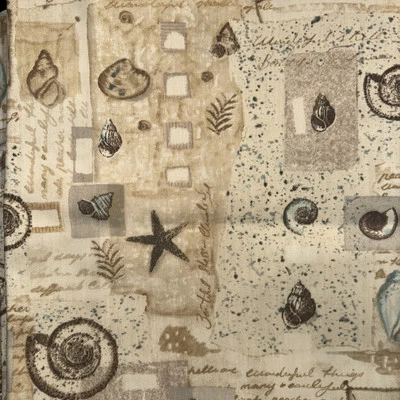 RICHLOOM Baltica Sandstone Beige Shells OUTDOOR  Fabric BTY W12 - Image 1 of 4