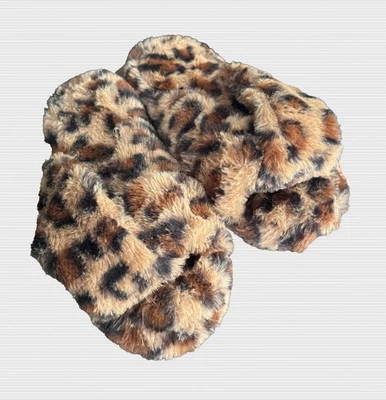 Zapatillas Aldi's Criss Cross - Talla S 5/6 - Felpa Imitación Piel Leopardo Deslizables Foto 1 de 3