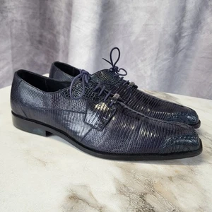 Belvedere Original Lizard Oxford scarpe eleganti uomo taglia 8 nere - Foto 1 di 18