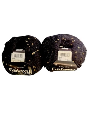DK Knitting Yarn/Wool bundle King Cole Galaxy Sequin  DK Pluto 2 x 50g balls - Image 1 of 3