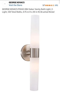 George Kovacs P5042-084 Saber II 20” Vanity Bath Light, SET OF 2, Brushed Nickel - Image 1 of 4