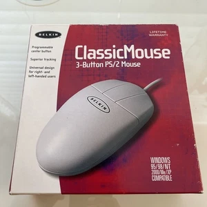 BELKIN Classic Mouse 3-button Ps/2 Vintage Programmable Center Button P56431 new - Picture 1 of 11