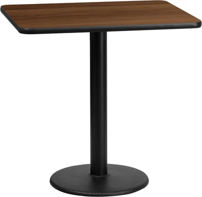 24'' X 30'' Rectangular Walnut Laminate Table Top with 18'' round Table Height B - Image 1 of 3