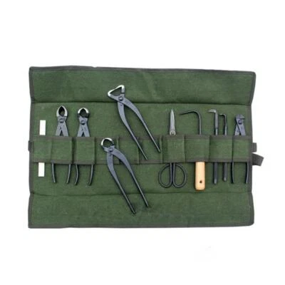 Heavy Duty Canvas Bonsai Tool Roll Storage Bag w/ 10 Pockets for Garden Portable - Image 1 of 4